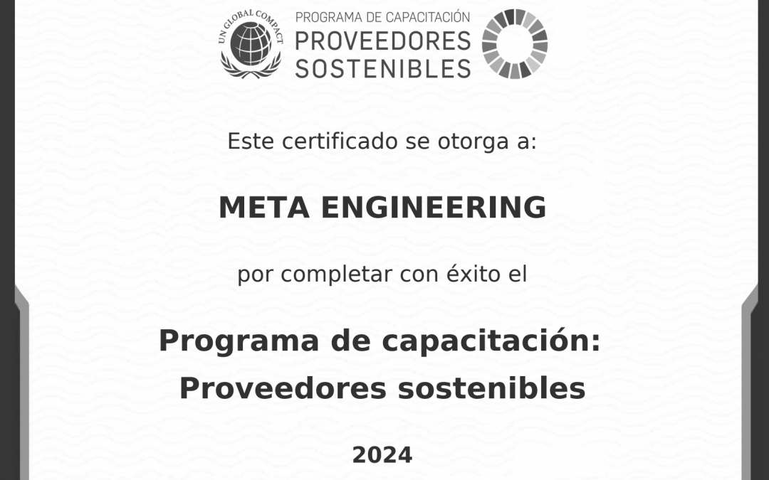 Certificado de Proveedores Sostenibles del Pacto Mundial 